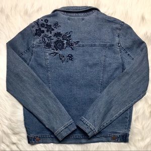 Tinsel Floral Embroidered Denim Jacket